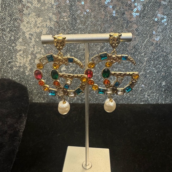 Gucci Multicolor Gemstone Earrings with Pearls - Picture 1 of 6
